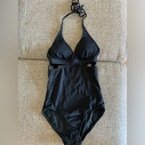 Seafolly Australia Black Halter Swimsuit